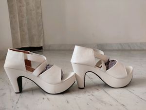 WHITE HEELS , Size :- UK-7 / EURO-40