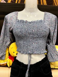Dusty Bloom Smocked Top