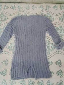 Fluffy Blue Mini Dress