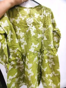 Lime Green - Lucknowi Chikankari Short Kurti