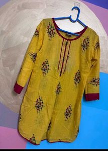 Yellow Print Kurti