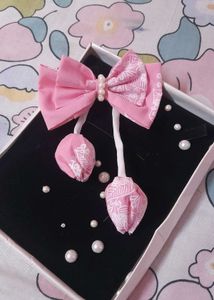 TULIP HAIR BOW BABY PINK COLOR