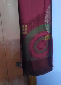 Maroon Patterned Saree