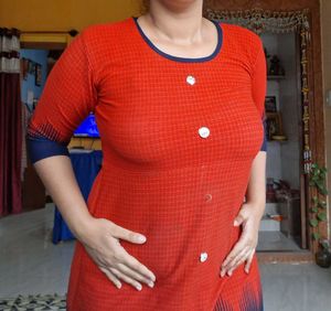 Red &amp; Blue Printed Kurta
