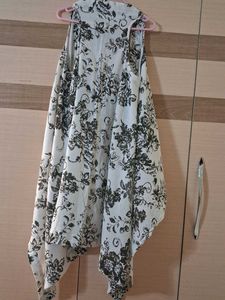 Brown Dress with Floral Vest