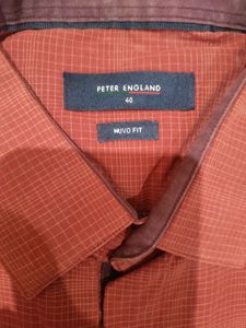 Peter England Brick Red Shirt (Excellent Condition