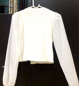 Chic White Zipper Blouse