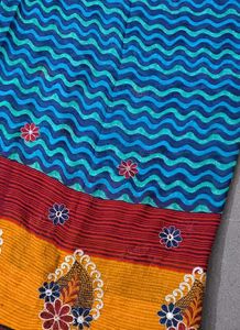 Blue Colourful Saree 💙