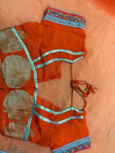 Orange Embellished Indian Outfit