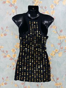 Sparkly Black &amp; Gold Tank Top