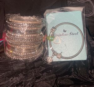 Bangle & Charm Bracelet Set