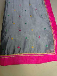 Grey &amp; Pink Saree