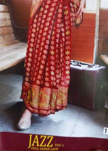 Red Floral Saree