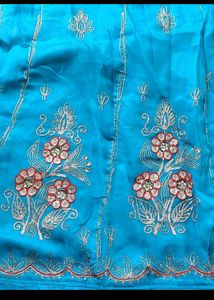 Fully Stitched Rajputi Poshak In Sky Blue Colour