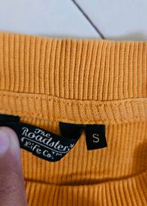 Mustard Ribbed Mock Neck Top