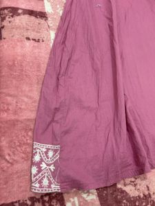 Pure Lakhnavi Embroidered A Line Kurti