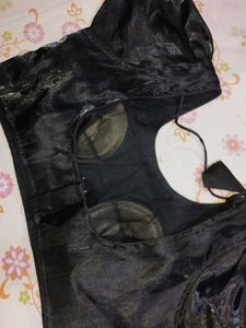 Black Blouse with Puff Sleeves