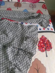 Black Nd White Floral Top