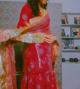 Xl Women Red &amp; Gold Wedding Outfit