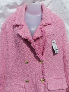 Pink Tweed Double-Breasted Coat 💕