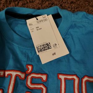 Blue Graphic Tee fitted vintage h&amp;m