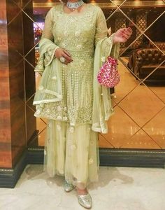 Embellished Embroidered Net Sharara Set