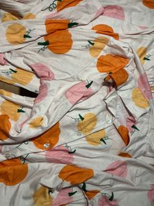 Pumpkin Print shirt Pajama Set