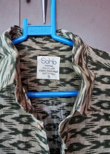 Soho men&#39;s half sleeve printed shirt,olive green colour