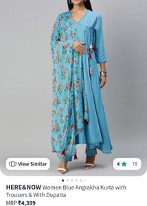 Blue Kurta Suit Set With Dupatta