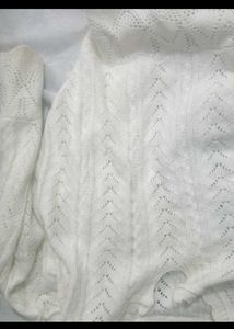 Cream Crochet Knit Sweater Top