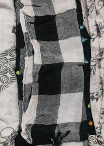 Black And White Checked Stole