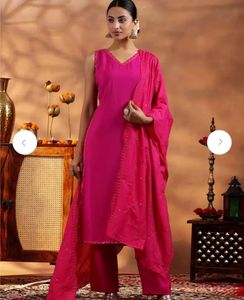 Libas High Slit Sequin Straight Kurta Set