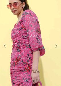 Pink Floral Bodycon Dress