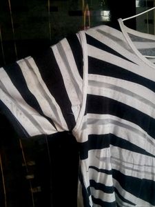 Zebra Print Asymmetrical Tunic Top