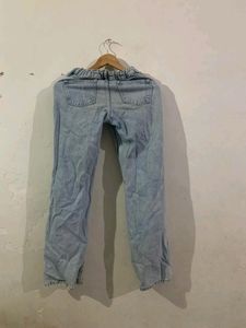 Straight Ripped Design Baggy Jeans