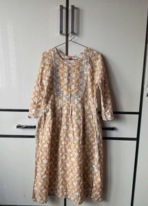 Floral Print Embroidered Dress
