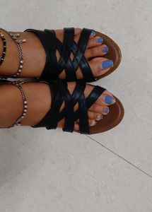 Black Criss-Cross Sandals