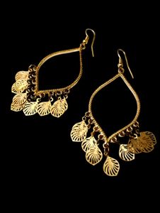 Brass Jewellery  Leaf Shape Charm Women Earrings