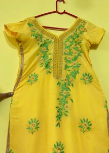 Yellow Embroidered Kurta Set