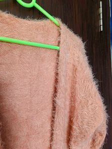 Peach Fuzzy Cardigan
