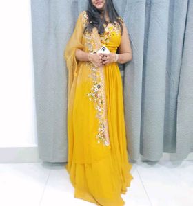 Vibrant Yellow Lehenga with Cape Jacket
