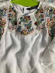 Embroidered White Top