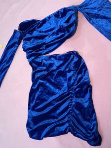 Blue Velvet Party Dress