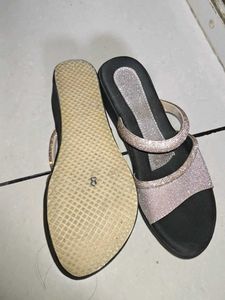 Sparkly Silver Slides