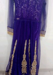 Elegant Purple &amp; Gold Embellished Dress