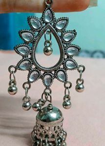 Silver Jhumka Earrings