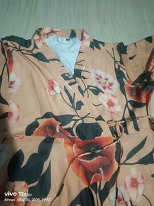Flower Print Wrap Maxi Dress