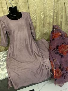 Lavender Floral Pant Kameez