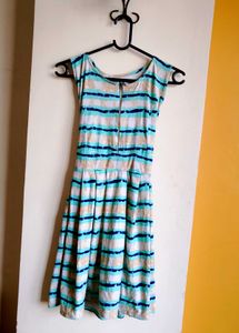 asthetic Striped Sleeveless Skater Dress🌊👗