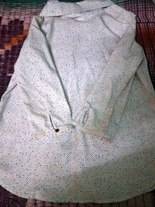 Patterned Cowl Neck Top